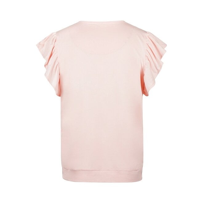 Charlie Choe Women's Boxy Pyjama T-shirt Decorative Buttons Light Peach