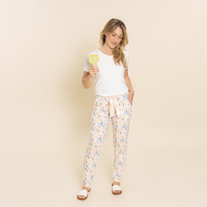 Charlie Choe Women's Pyjama Trousers Light Peach Floral