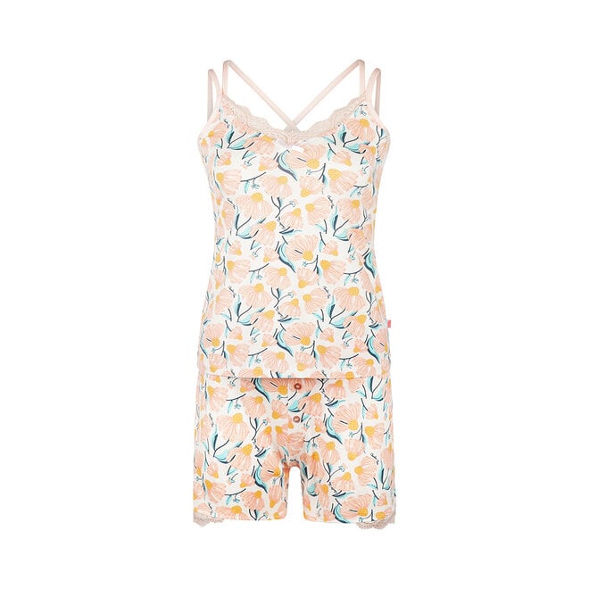 Charlie Choe Women's Pyjama Shortama Light Peach Floral