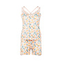 Charlie Choe Dames Pyjama Shortama Licht Peach Bloemen