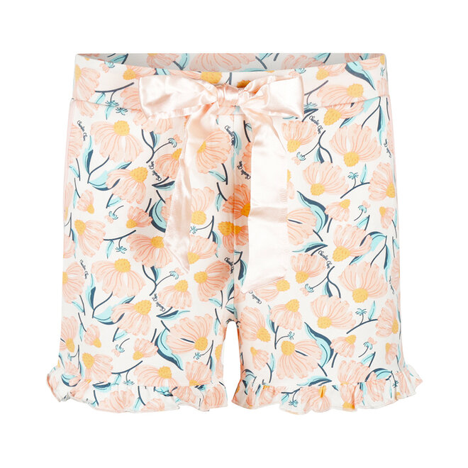 Charlie Choe Women's Ruffle Pyjama Shorts Light Peach Floral