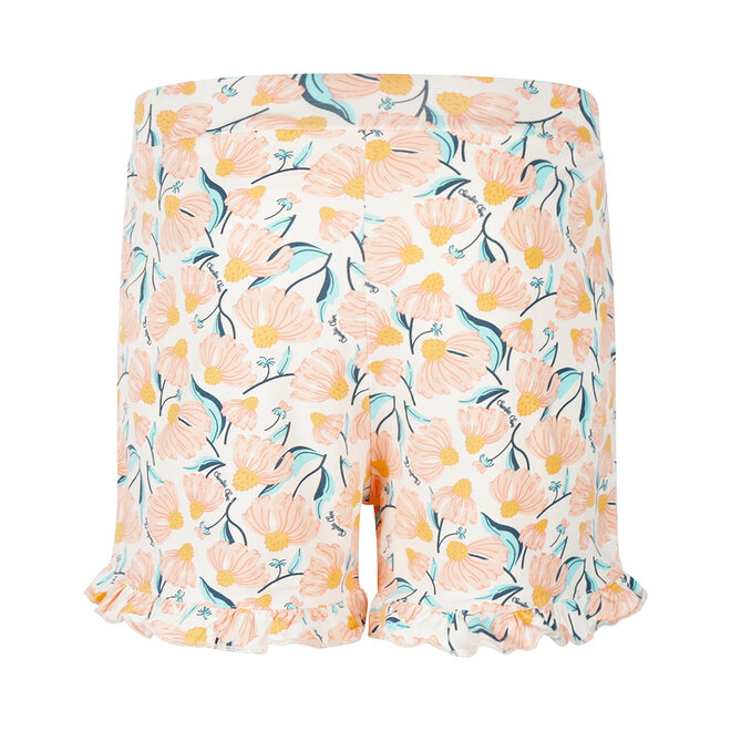 Charlie Choe Dames Ruffle Pyjama Short Licht Peach Bloemen