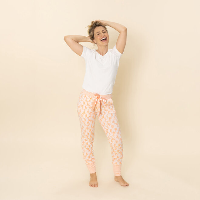 Charlie Choe Women's Lounge Pyjama Trousers Light Peach Lobsters
