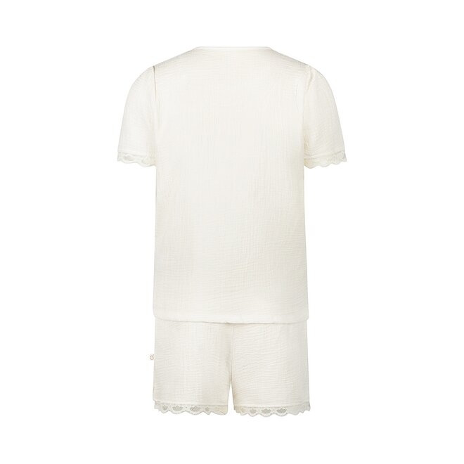 Charlie Choe Women's Pyjama Shorts Set White Cotton