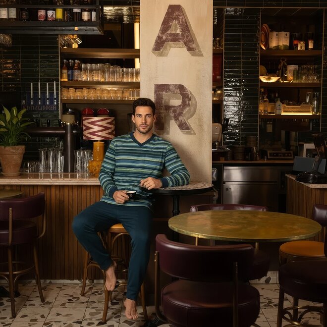 Charlie Choe Men's Pyjama Navy Striped