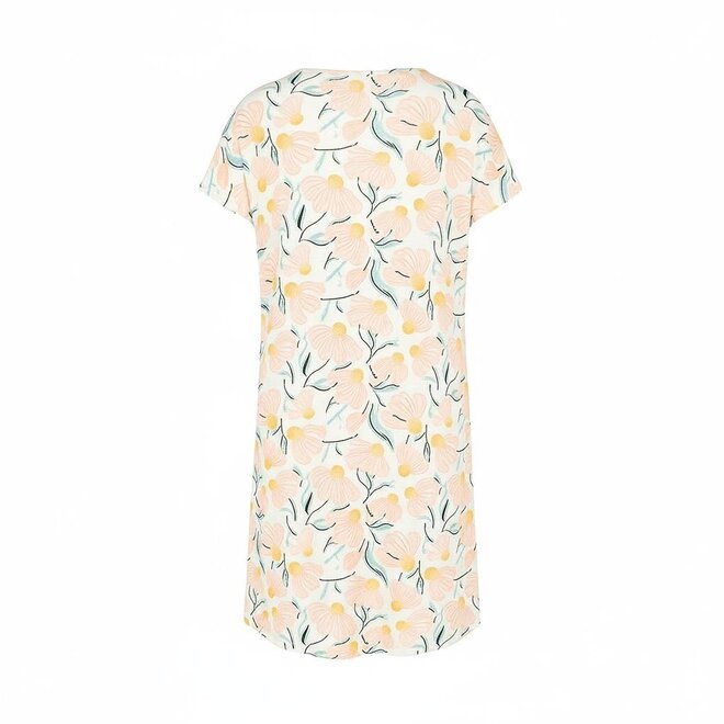 Charlie Choe Dames Pyjama Bigshirt Licht Peach Bloemen