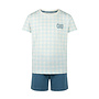 Charlie Choe Boys Pyjama Shortama Light Blue Checked