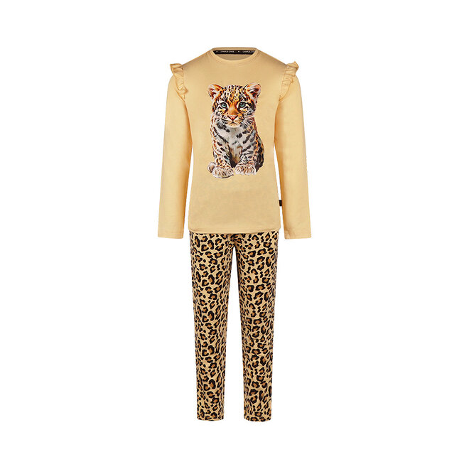 Charlie Choe Girls’ Pyjamas Ochre Yellow Leopard Print