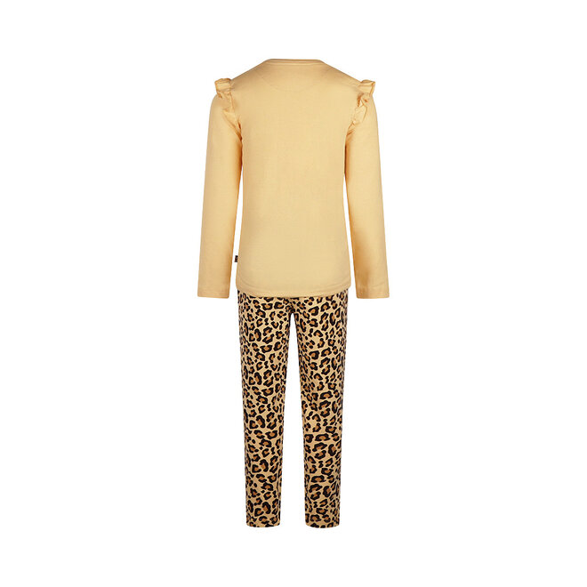 Charlie Choe Mädchen-Pyjama, ockergelb, mit Leopardenmuster