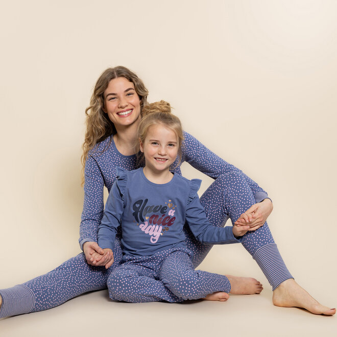 Charlie Choe Meisjes Pyjama Blauw Roze Stipjes