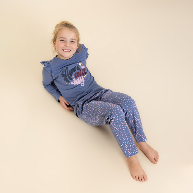 Charlie Choe Girls’ Pyjamas Blue and Pink Polka Dots