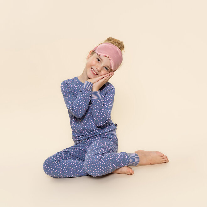 Charlie Choe Mädchen-Lounge-Set Blau-Rosa mit Punkten