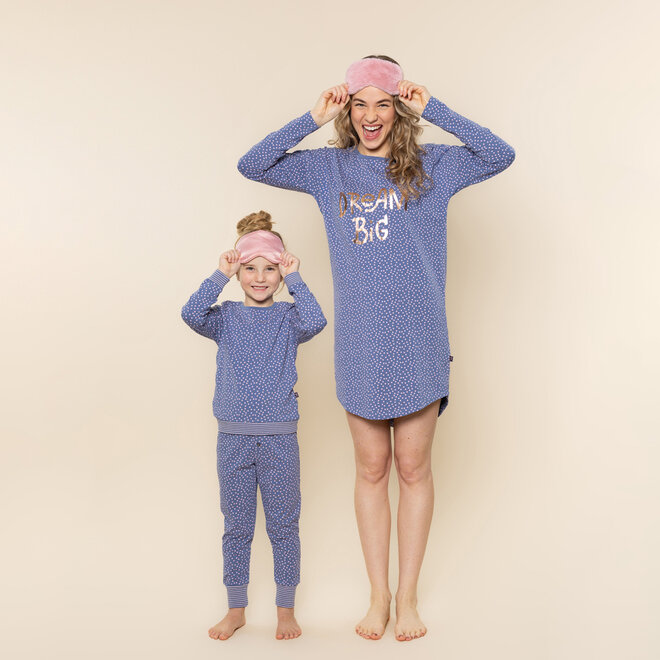 Charlie Choe Mädchen-Lounge-Set Blau-Rosa mit Punkten