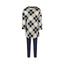 Charlie Choe Meisjes Pyjama Bigshirt Set Navy Beige Ruit