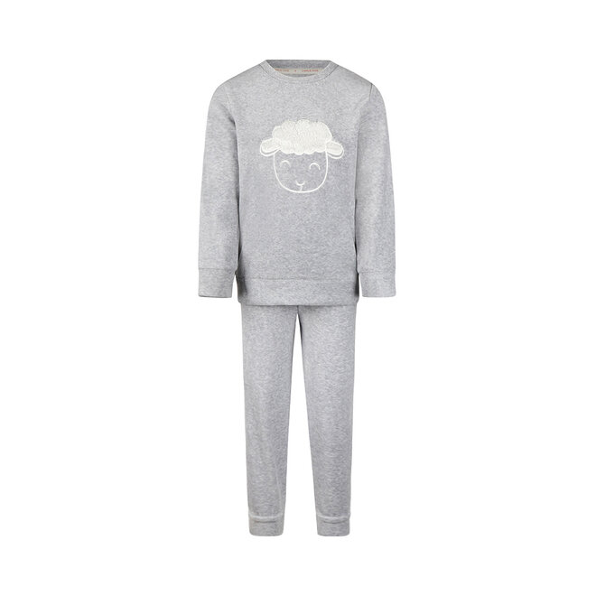 Charlie Choe Girls’ Velour Set, Grey, Sheep