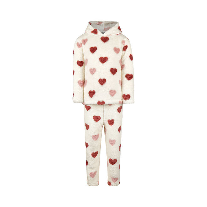 Charlie Choe Mädchen-Comfy-Set, cremefarben, mit Herzchen