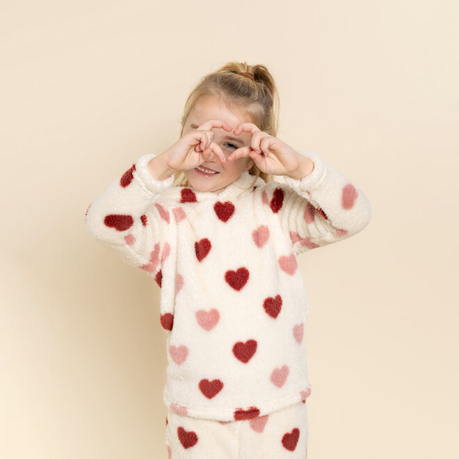 Charlie Choe Meisjes Comfy Set Off White Hartjes