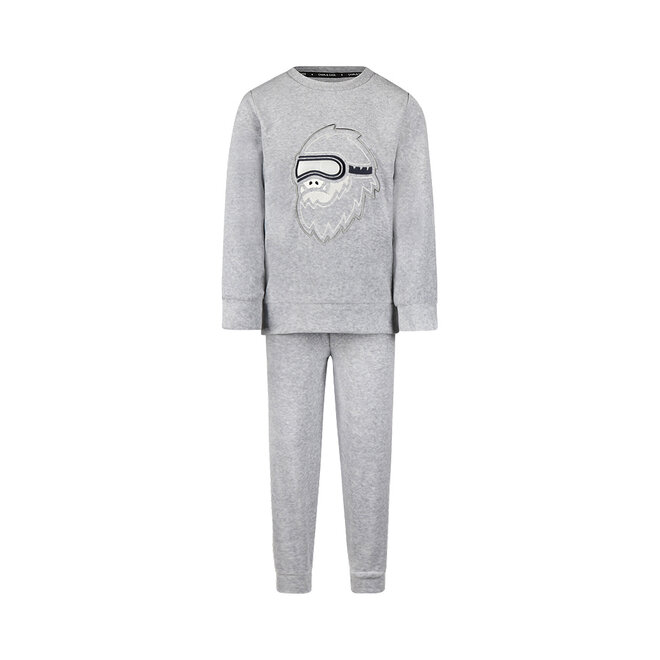 Charlie Choe Jungen-Velours-Set, grau, Yeti