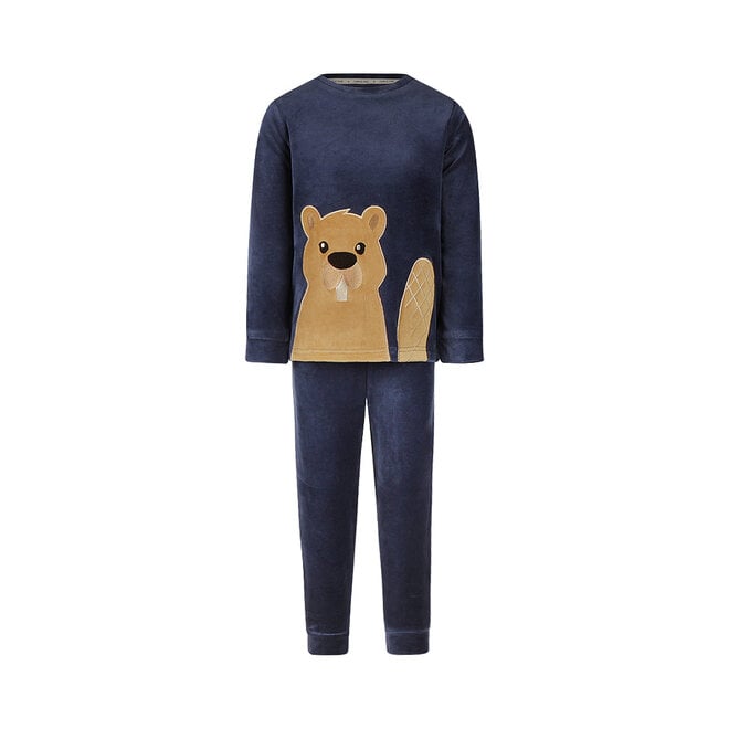 Charlie Choe Boys’ Velour Set, Navy, Beaver
