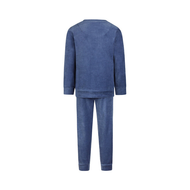 Charlie Choe Jungen-Velours-Set Blau Hai