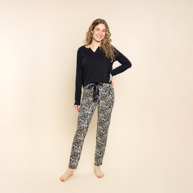 Charlie Choe Damen-Pyjama-Shirt, schwarz