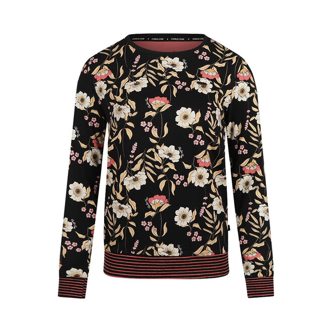 Charlie Choe Damenpullover Schwarz Blumen