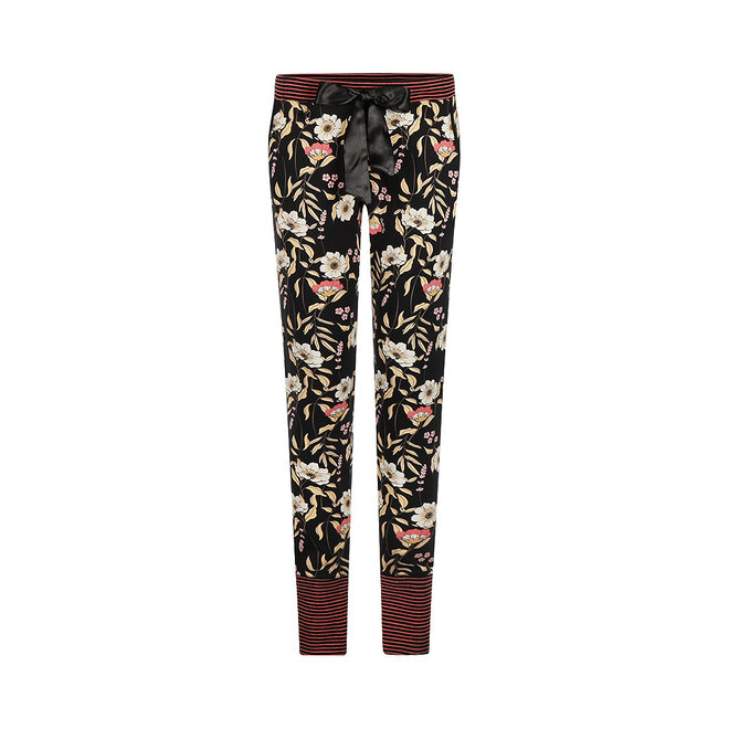 Charlie Choe Damen-Lounge-Hose Schwarz Blumen