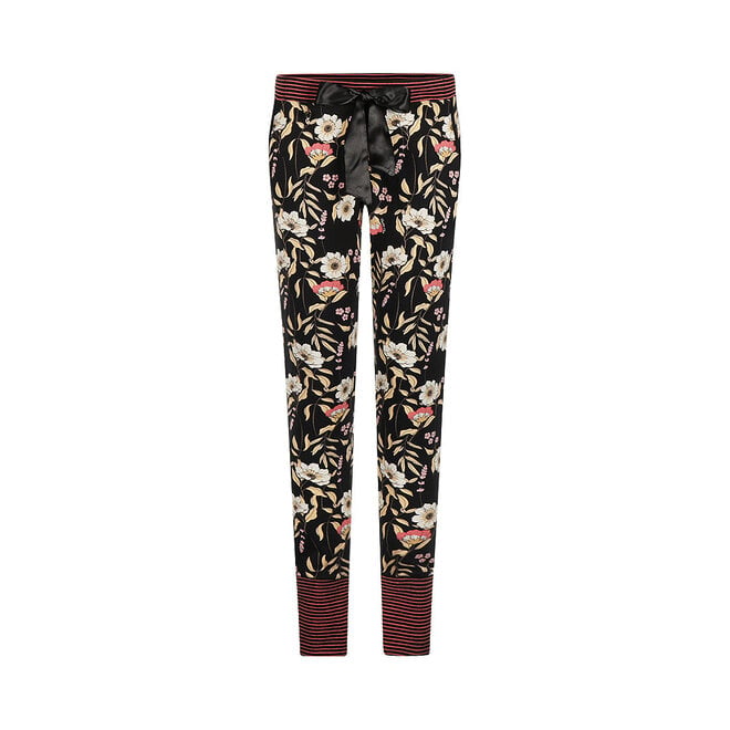 Charlie Choe Dames Loungebroek Zwart Bloemen