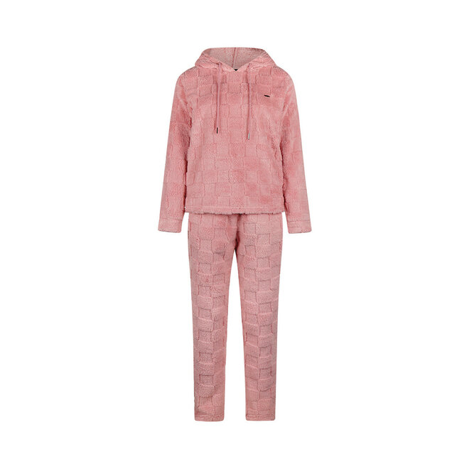 Charlie Choe Damen-Comfy-Set, rosa, mit Blockmuster