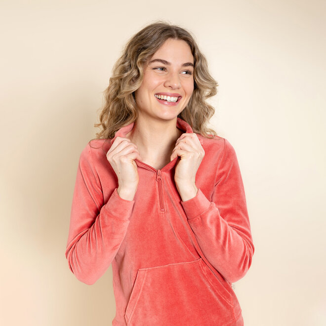 Charlie Choe Women’s Homewear Set, Old Pink Velour