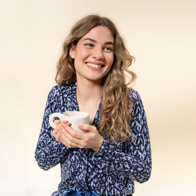 Charlie Choe Damen-Pyjama-Shirt Blau