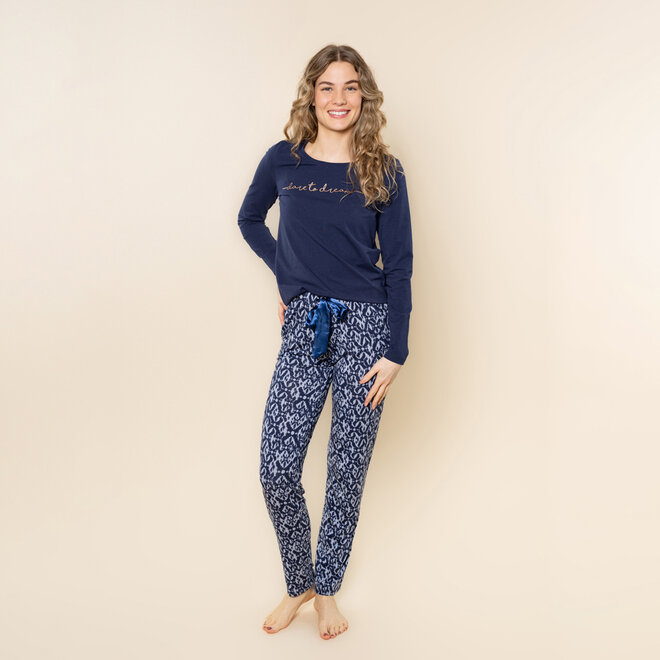 Charlie Choe Damen-Pyjama-Hose Blau