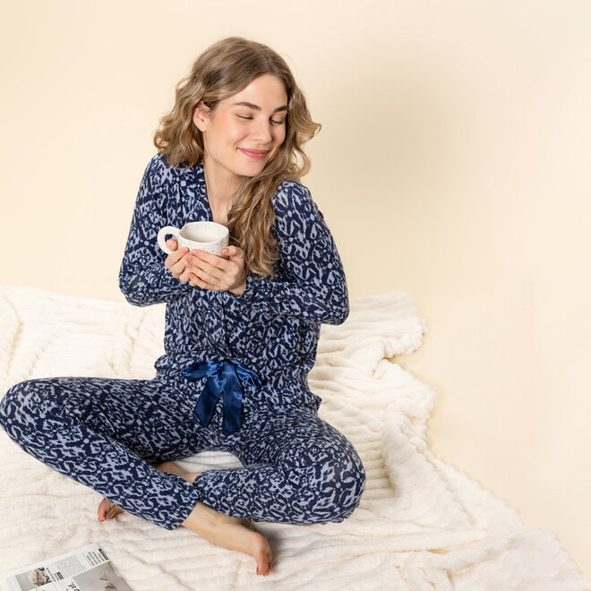 Charlie Choe Damen-Pyjama-Hose Blau