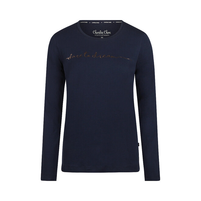 Charlie Choe Damen-Pyjama-Shirt Marineblau