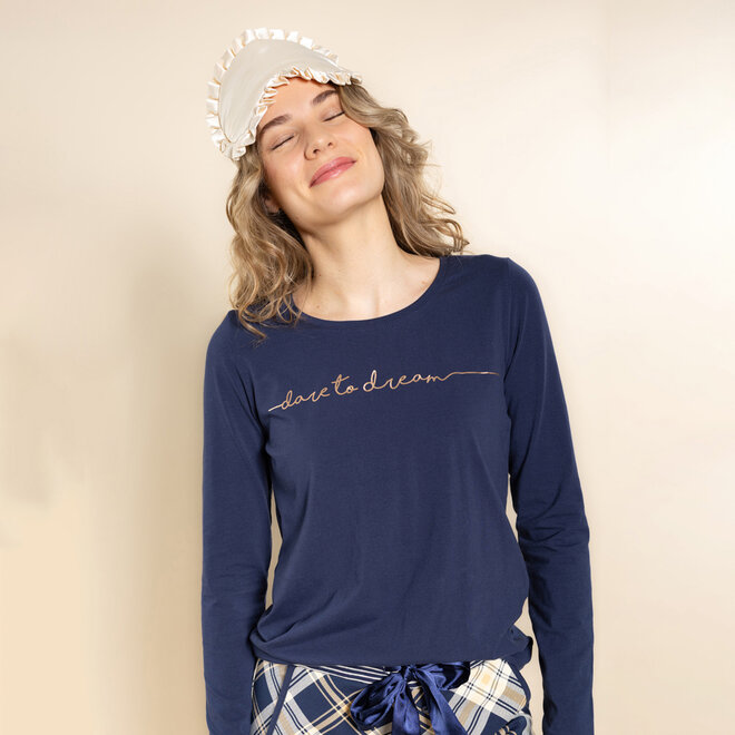 Charlie Choe Dames Pyjama Shirt Navy