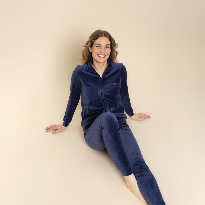 Charlie Choe Damen-Comfy-Set, marineblau, Velours