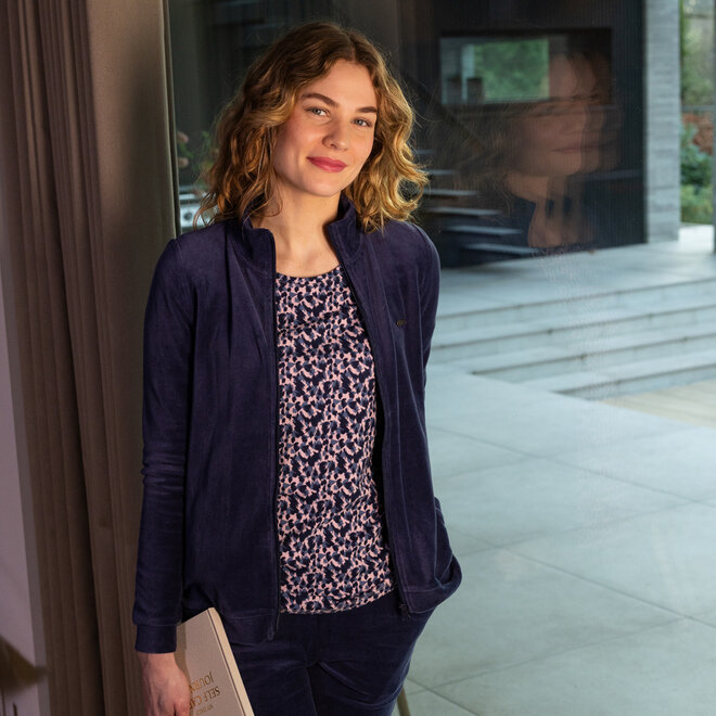 Charlie Choe Damen-Comfy-Set, marineblau, Velours