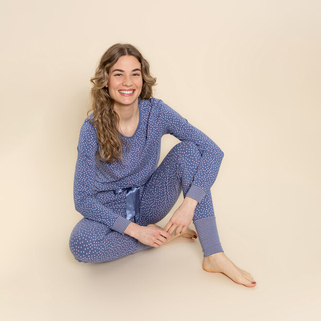 Charlie Choe Damen-Pullover Hellblau mit Punkten