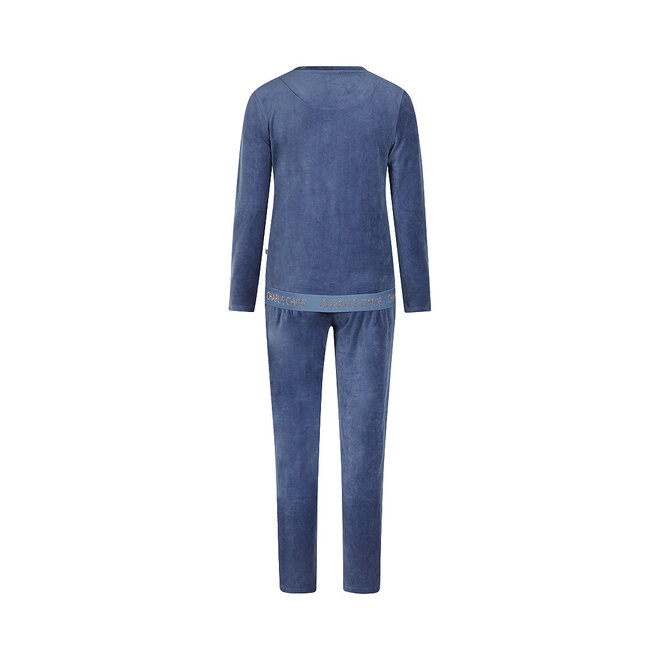 Charlie Choe Damen-Homewear-Set Dunkelblau Velours