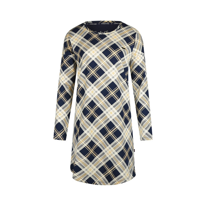 Charlie Choe Damen-Bigshirt, marineblau, kariert