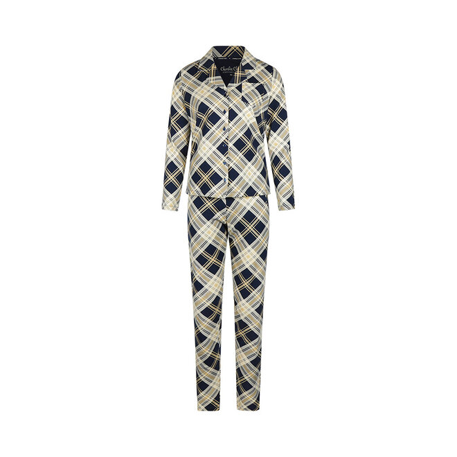 Charlie Choe Damen-Pyjama, marineblau, kariert