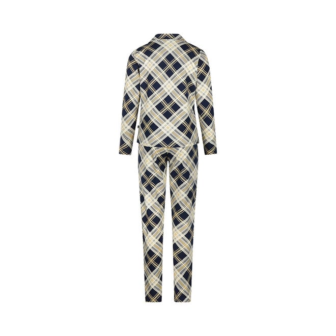 Charlie Choe Dames Pyjama Navy Ruit