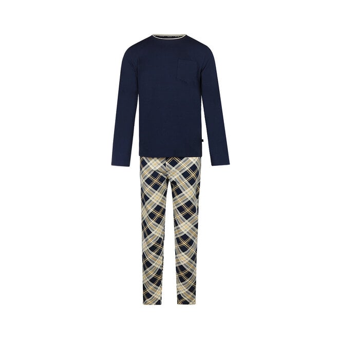 Charlie Choe Heren Pyjama Navy Ruit