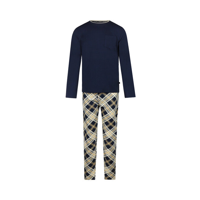 Charlie Choe Herren-Pyjama, marineblau, kariert