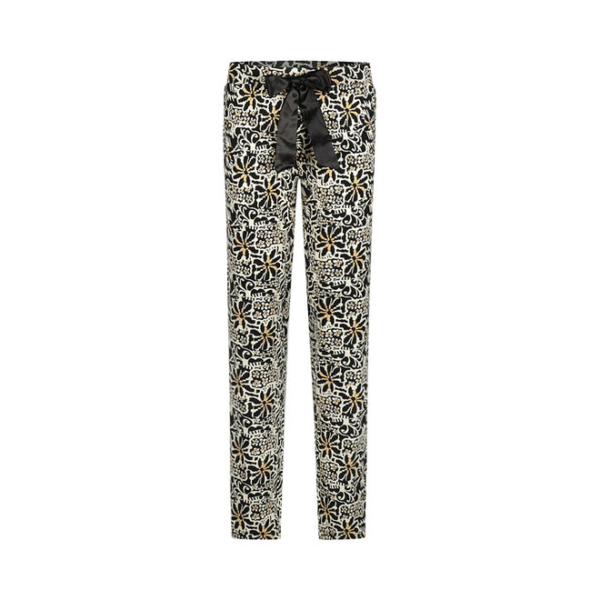 Charlie Choe Women’s Pyjama Trousers Off-White Black Floral