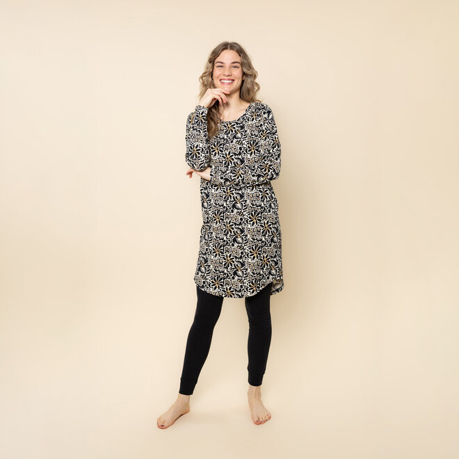 Charlie Choe Damen-Bigshirt, Off-White, mit Blumenmuster
