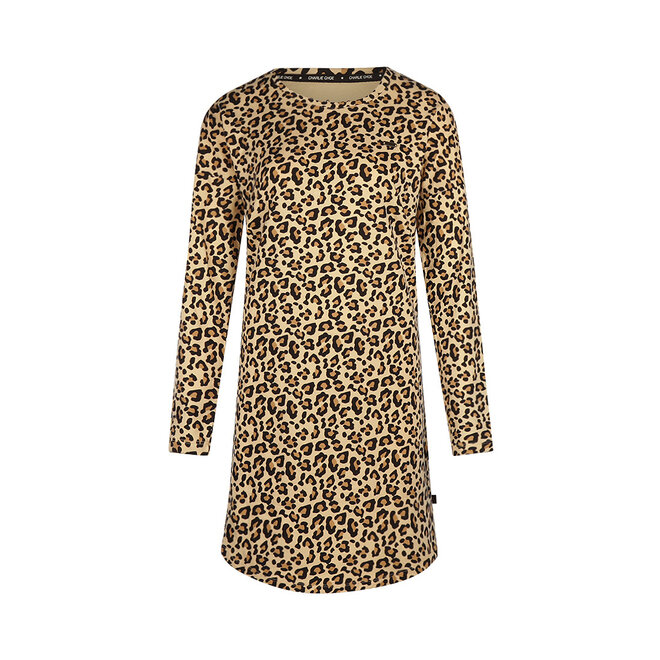 Charlie Choe Women’s Oversized T-shirt, Beige, Leopard Print