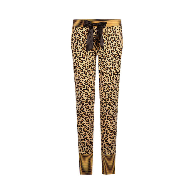 Charlie Choe Damen-Lounge-Hose, beige, mit Leopardenmuster