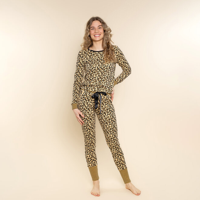 Charlie Choe Damenpullover, beige, Leopardenmuster