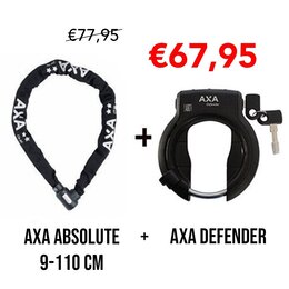 AXA 2e fietsslot aanbieding: AXA Absolute 9 110ART-2 + AXA Ringslot Defender